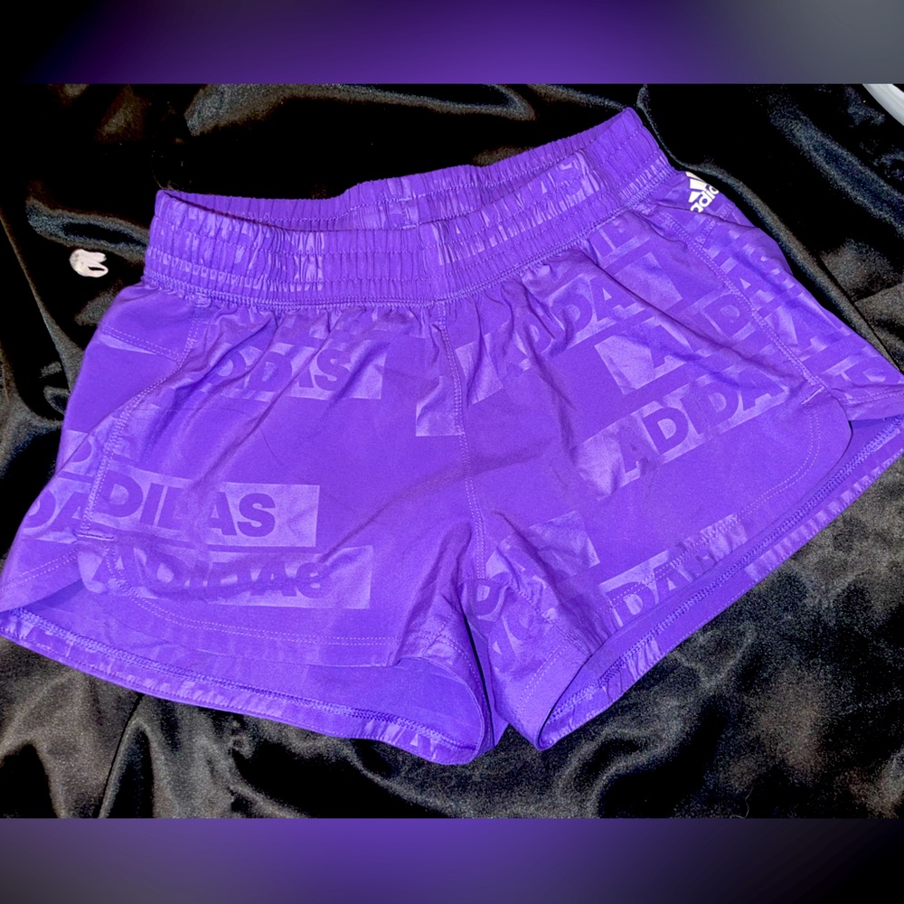 XS purple adidas athletic shorts